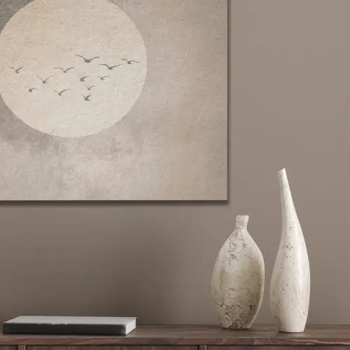 Vogel - Beige - Japandi PET vilt klein -sfeer6_closeup