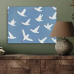 Vogels - Wit - Patroon PET vilt klein -sfeer2