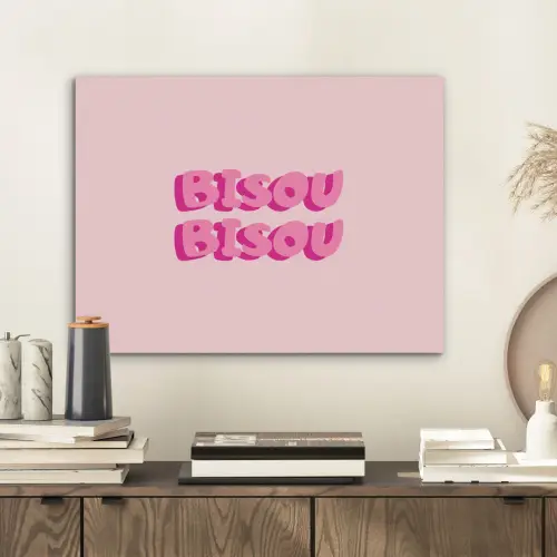 Bisou - Roze - Dikke letters PET vilt klein -sfeer1