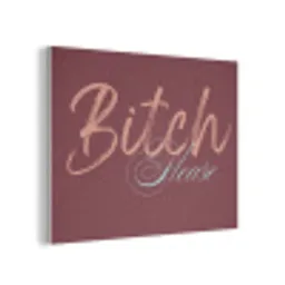 Bitch please - Rood - Blauw PET vilt klein -3d