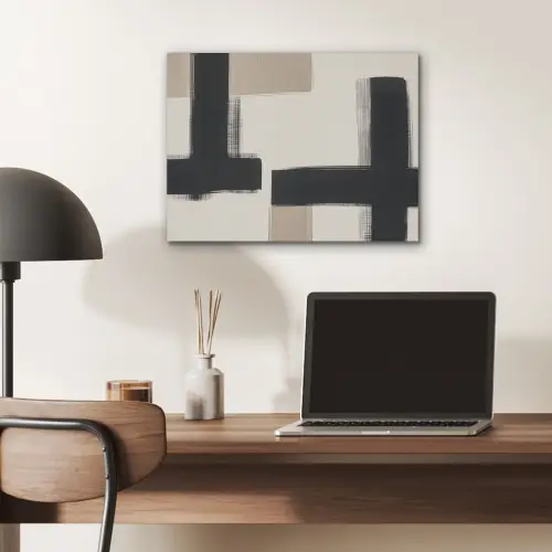 Zwart - Abstract - Japandi PET vilt klein -sfeer5