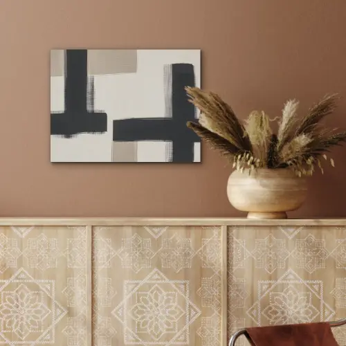 Zwart - Abstract - Japandi PET vilt klein -sfeer4