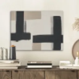 Zwart - Abstract - Japandi PET vilt klein -sfeer1