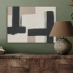 Zwart - Abstract - Japandi PET vilt klein -sfeer2