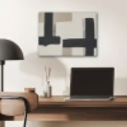 Zwart - Abstract - Japandi PET vilt klein -sfeer5