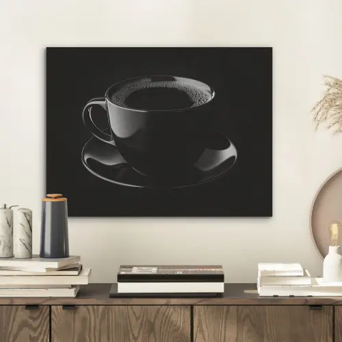 Zwart - Koffie - Kopje PET vilt klein -sfeer1