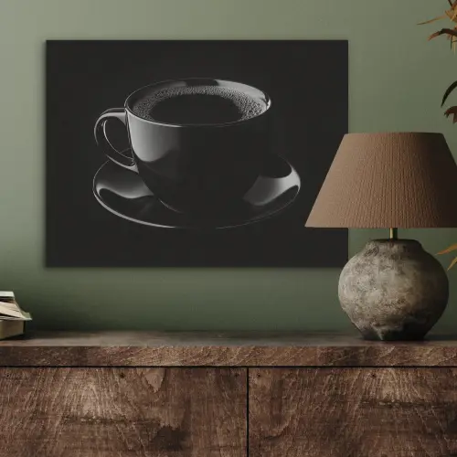 Zwart - Koffie - Kopje PET vilt klein -sfeer2