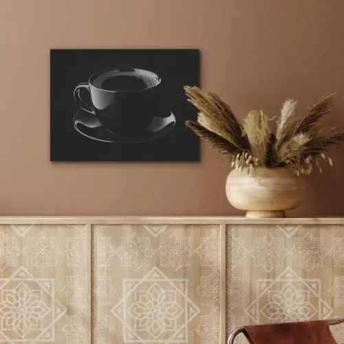 Zwart - Koffie - Kopje PET vilt klein -sfeer4