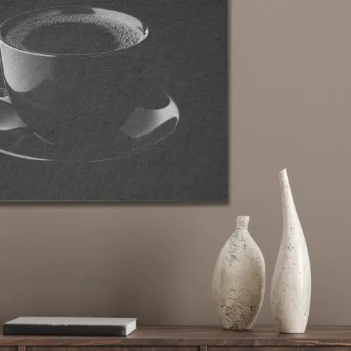 Zwart - Koffie - Kopje PET vilt klein -sfeer6_closeup