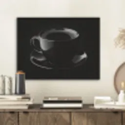 Zwart - Koffie - Kopje PET vilt klein -sfeer1