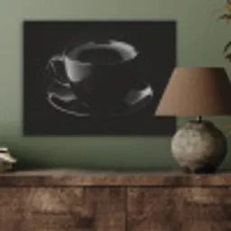 Zwart - Koffie - Kopje PET vilt klein -sfeer2