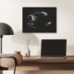 Zwart - Koffie - Kopje PET vilt klein -sfeer5