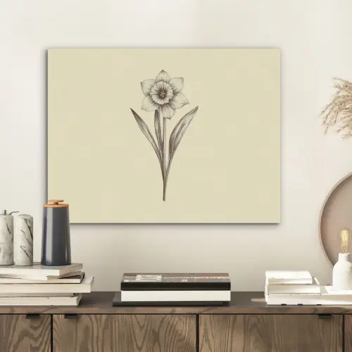 Zwart - Narcis - Illustratie PET vilt klein -sfeer1