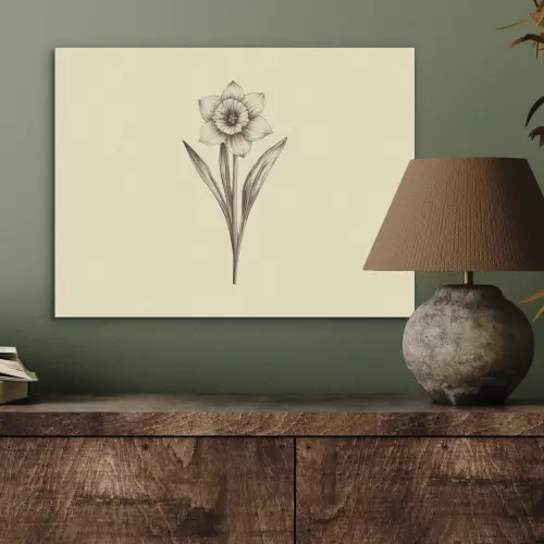 Zwart - Narcis - Illustratie PET vilt klein -sfeer2