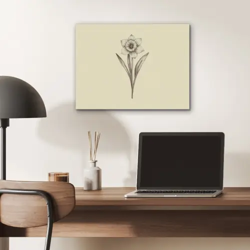 Zwart - Narcis - Illustratie PET vilt klein -sfeer5