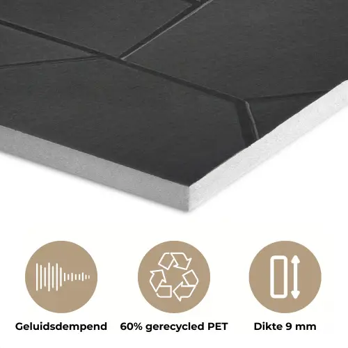 Zwart - Geometrisch - Tegeltjes PET vilt klein -closeup_NL