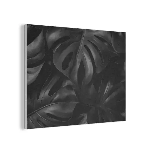 Zwart - Monstera - Bladeren PET vilt klein -3d