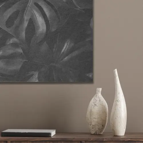 Zwart - Monstera - Bladeren PET vilt klein -sfeer6_closeup