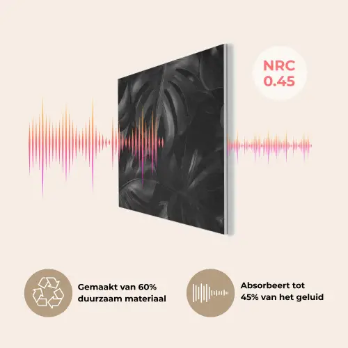 Zwart - Monstera - Bladeren PET vilt klein -USP_NL