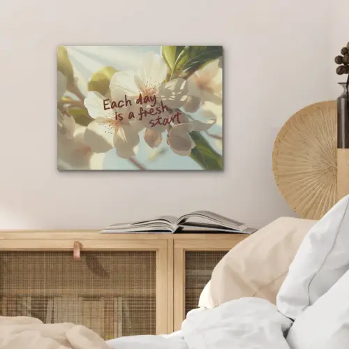 Bloesems - Zonlicht - Quote - Wit PET vilt klein -sfeer3