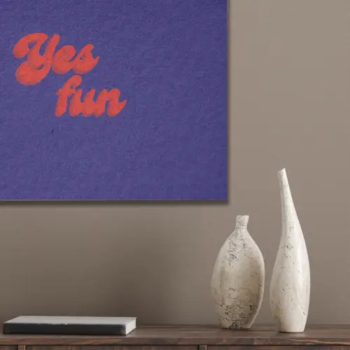 Blauw - Rood - Yes fun - 3D PET vilt klein -sfeer6_closeup