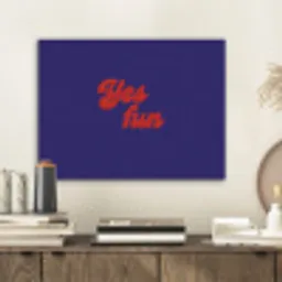 Blauw - Rood - Yes fun - 3D PET vilt klein -sfeer1