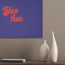 Blauw - Rood - Yes fun - 3D PET vilt klein -sfeer6_closeup