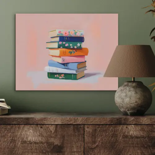 Boeken - Stapel - Kleurrijk PET vilt klein -sfeer2