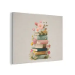 Boeken - Stapel - Bloemen - Kleurrijk PET vilt klein -3d
