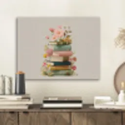 Boeken - Stapel - Bloemen - Kleurrijk PET vilt klein -sfeer1