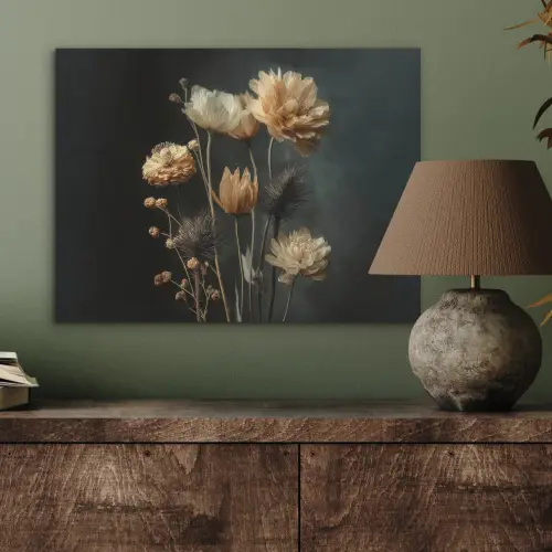 Boeket - Bloemen - Licht - Zwart PET vilt klein -sfeer2
