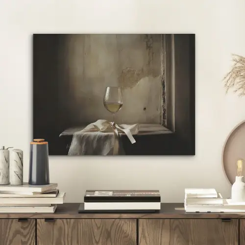 Strik - Beige - Witte - Wijn PET vilt klein -sfeer1
