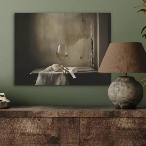 Strik - Beige - Witte - Wijn PET vilt klein -sfeer2