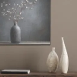 Takken - Vaas - Bolletjes - Wit PET vilt klein -sfeer6_closeup