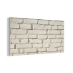 Bakstenen - Muur - Licht - Wit PET vilt middel -3d