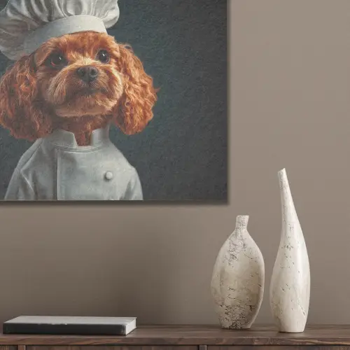 Bruin - Kok - Hondje PET vilt klein -sfeer6_closeup