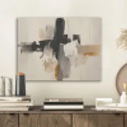 Penseelstreken - Ruw - Abstract - Beige PET vilt klein -sfeer1