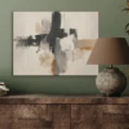 Penseelstreken - Ruw - Abstract - Beige PET vilt klein -sfeer2