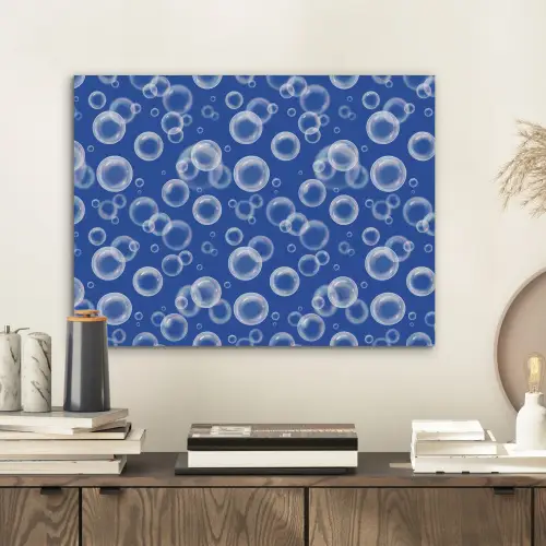 Bubbels - Patroon - Blauw PET vilt klein -sfeer1