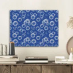 Bubbels - Patroon - Blauw PET vilt klein -sfeer1