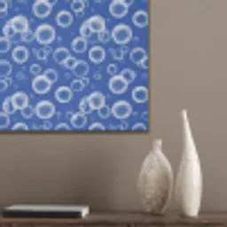 Bubbels - Patroon - Blauw PET vilt klein -sfeer6_closeup