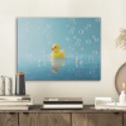 Bubbels - Badeend - Geel PET vilt klein -sfeer1