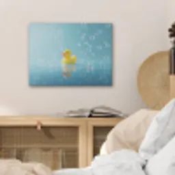 Bubbels - Badeend - Geel PET vilt klein -sfeer3