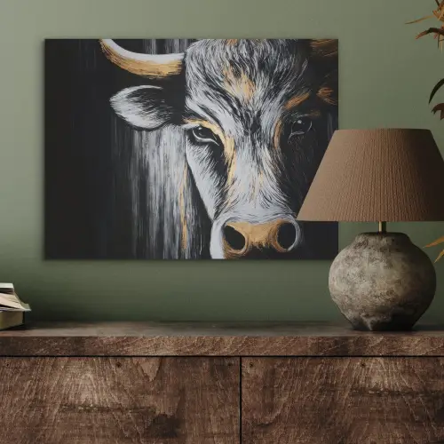 Stier - Hoorns - Snuit - Goud PET vilt klein -sfeer2