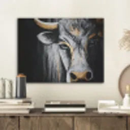 Stier - Hoorns - Snuit - Goud PET vilt klein -sfeer1