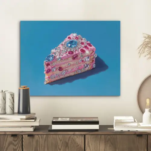 Taart - Edelstenen - Glitters - Roze PET vilt klein -sfeer1