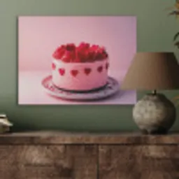 Taart - Hart - Roze PET vilt klein -sfeer2