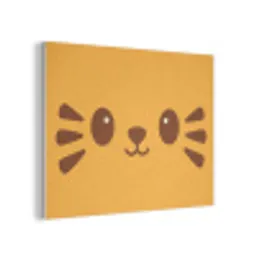 Kat - Simplistisch - Oranje - Vrolijk PET vilt klein -3d