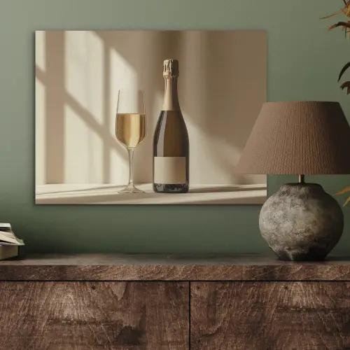 Champagne - Beige - Schaduw - Bubbels PET vilt klein -sfeer2