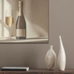 Champagne - Beige - Schaduw - Bubbels PET vilt klein -sfeer6_closeup